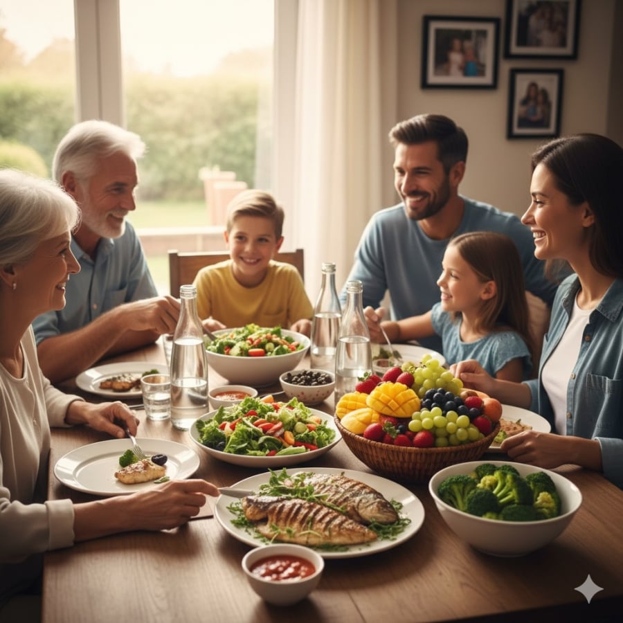 Chế độ ăn đơn giản, ưu tiên thực phẩm tự nhiên giúp duy trì sức khỏe và làm chậm quá trình lão hóa.