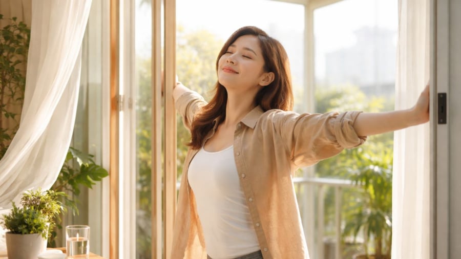 Hãy tận hưởng không khí trong lành buổi sáng trước khi làm việc khác để tràn đầy năng lượng hơn