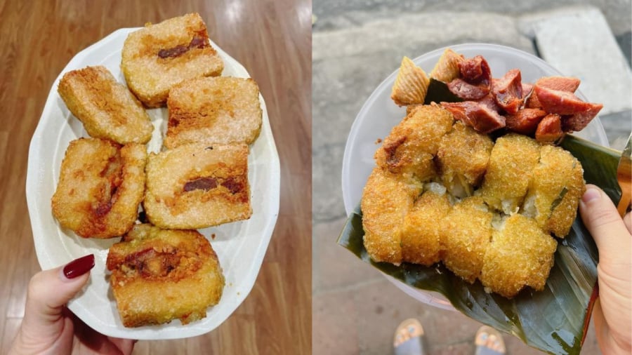 Khi rán bánh chưng, bạn chỉ cần dùng một lượng dầu nhỏ, không nên cho quá nhiều dầu.