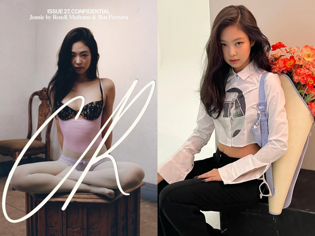 Jennie từ sớm đã gắn bó với kiểu tóc rẽ ngôi lệch kết hợp sóng nhẹ, giúp kéo dài tỷ lệ gương mặt một cách tự nhiên.