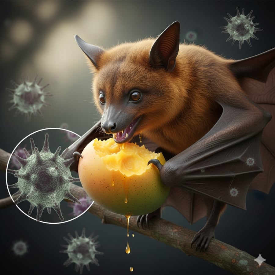 Virus Nipah có thể lây từ động vật sang người và gây biến chứng nguy hiểm nếu không phát hiện sớm.