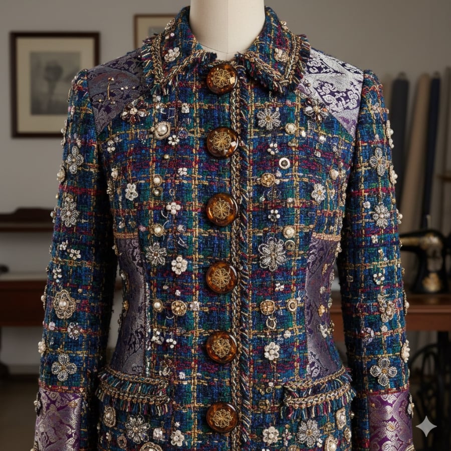 Thiết kế tweed quá cầu kỳ đang dần lỗi mốt, dễ khiến tổng thể trang phục trở nên nặng nề.