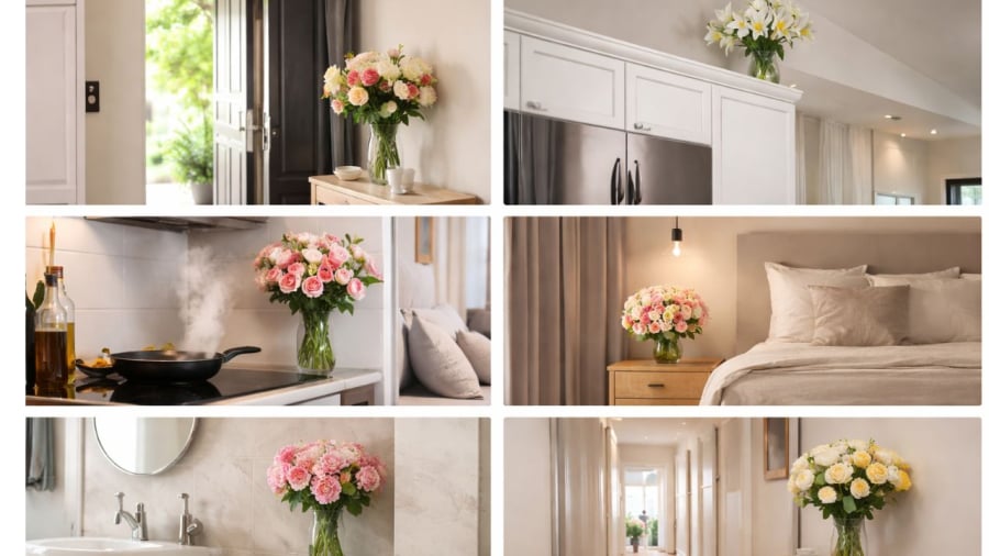 Bình hoa cần chú ý vị trí đặt mới phát huy tác dụng, tránh gây hệ luỵ xấu