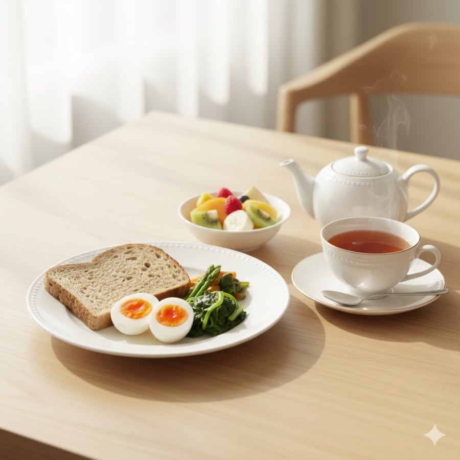 Bữa sáng cân bằng, ăn chậm và đúng thời điểm giúp người nghỉ hưu duy trì năng lượng ổn định suốt cả ngày.