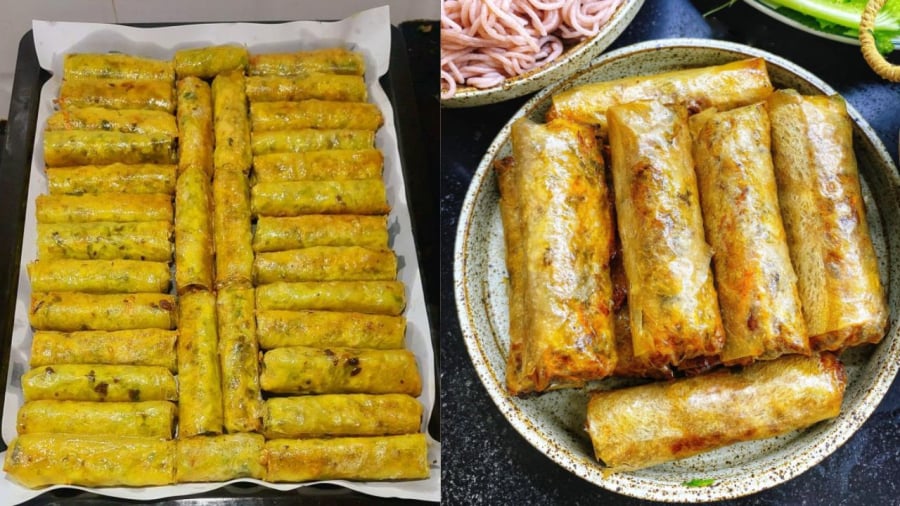 Nem có thể rán sơ, để nguội rồi cấp đông. Khi ăn, lấy nem ra rán để lớp vỏ vàng giòn là được.