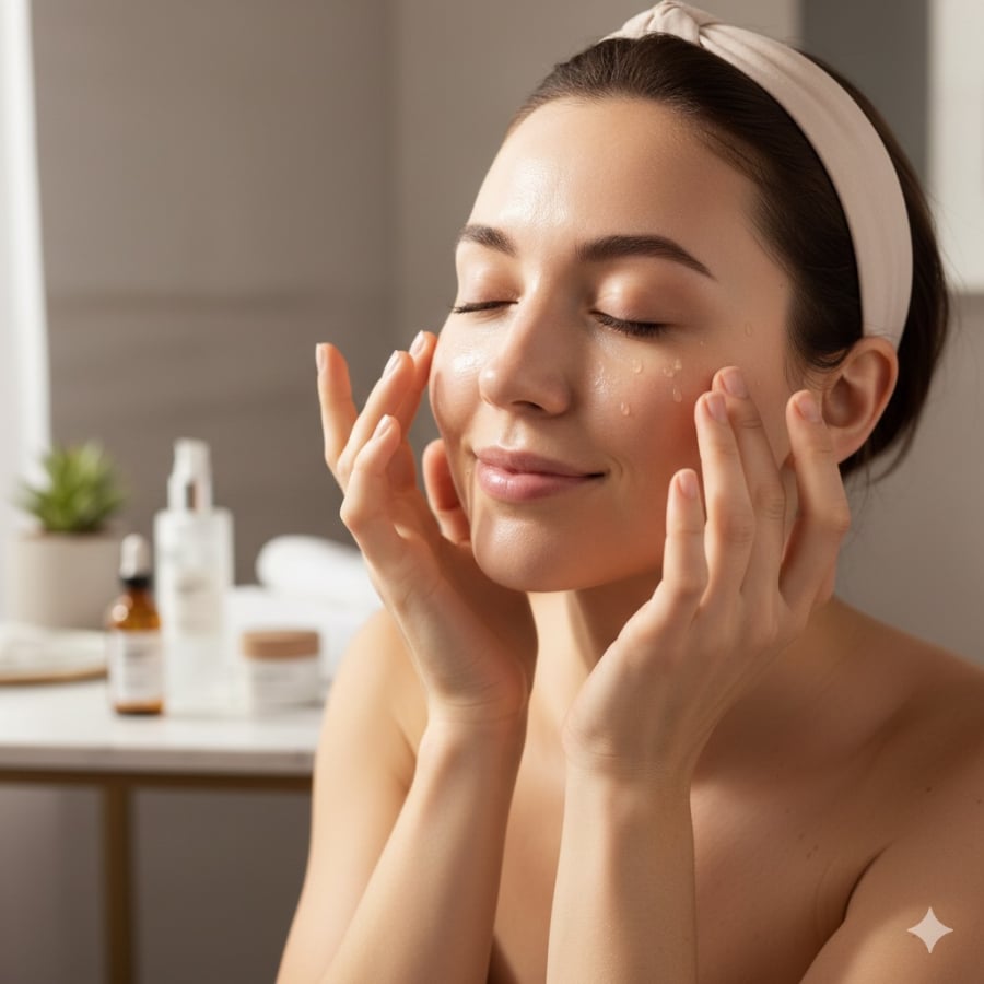 Thoa serum vitamin C trên nền da ẩm giúp dưỡng chất thẩm thấu tốt hơn, hạn chế kích ứng và mang lại hiệu quả chăm sóc da bền lâu.