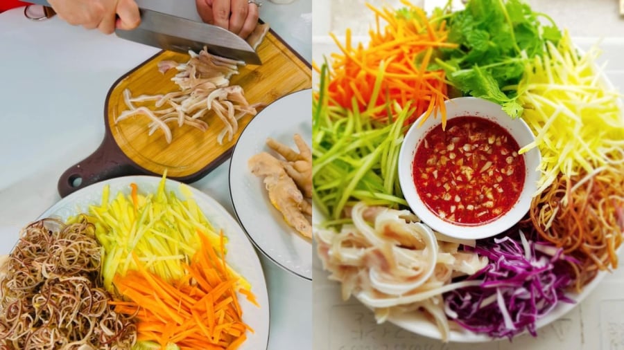 Các nguyên liệu cần được thái với kích thước tương đương nhau, không quá dày cũng không quá mỏng.