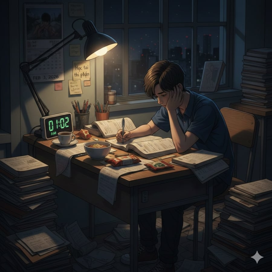 Áp lực điểm số và lịch học thêm dày đặc khiến nhiều học sinh rơi vào trạng thái căng thẳng kéo dài.