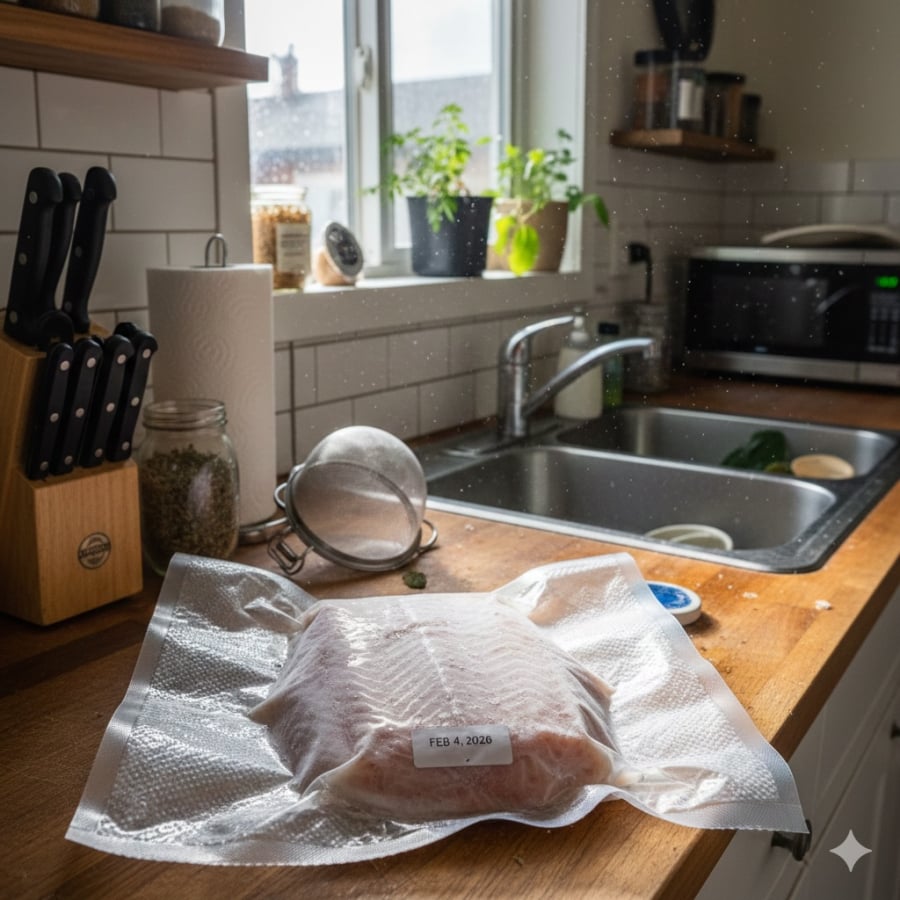 Rất nhiều gia đình rã đông cá ngay trong túi hút chân không mà không nhận ra đây là thói quen tiềm ẩn rủi ro.