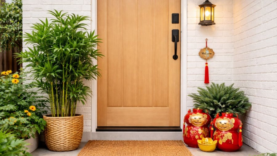 Những vật này trước cửa giúp cải thiện phong thuỷ và tâm thế khi nhìn vào