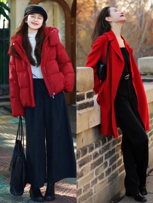 Nhắc đến trang phục Tết, sắc đỏ gần như luôn giữ vị trí trung tâm