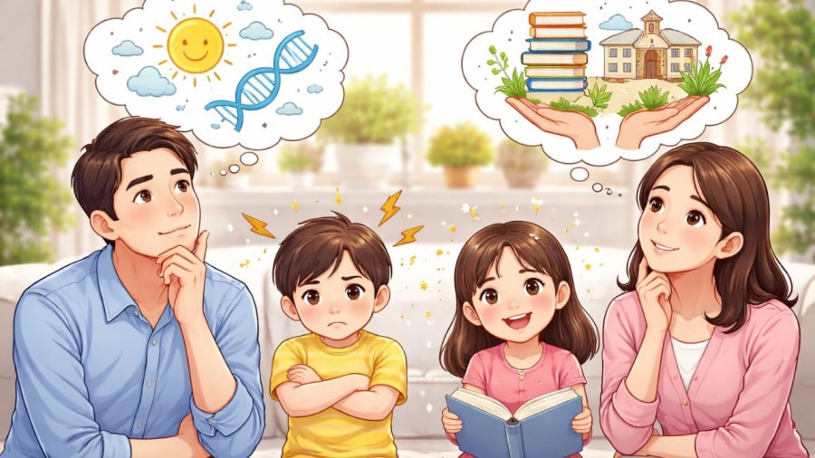 Tính cách có một phần do trời sinh nhưng cũng chịu ảnh hưởng bởi môi trường giáo dục