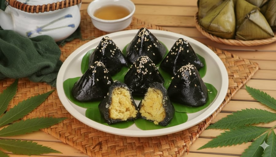 Bánh gai và bánh ít lá gai đã trở thành đặc sản nổi tiếng, kết hợp hương vị đa tầng từ đậu xanh, dừa, đường sên, lá gai và gừng.  