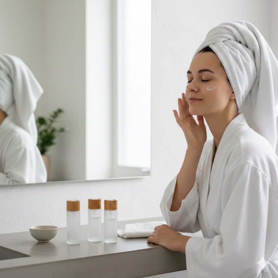 Duy trì chu trình chăm sóc da nhẹ nhàng, đều đặn giúp hạn chế mụn và giữ da ổn định trước Tết.