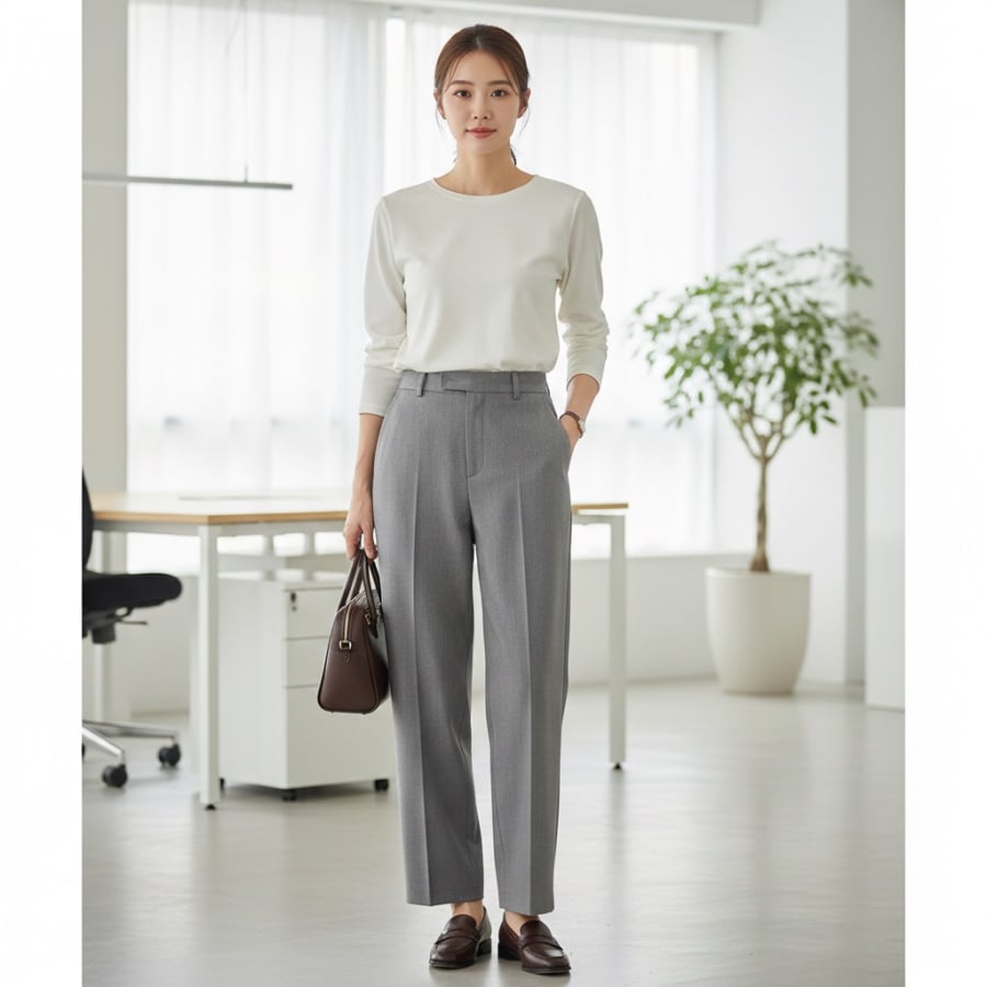 Công thức áo trung tính và quần âu là lựa chọn an toàn nhưng không bao giờ lỗi mốt trong thời trang công sở.