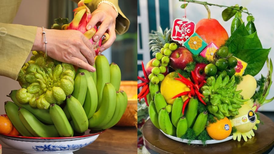 Theo quan niệm dân gian, gia chủ không nên ghép hai nải chuối với nhau để đặt lên bàn thờ.