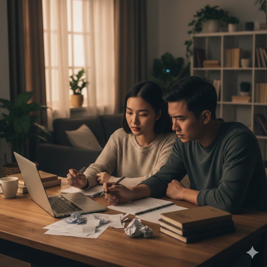 Khi dòng tiền bắt đầu căng thẳng, cách hai người cùng ngồi lại giải quyết mới quyết định sức bền của hôn nhân.