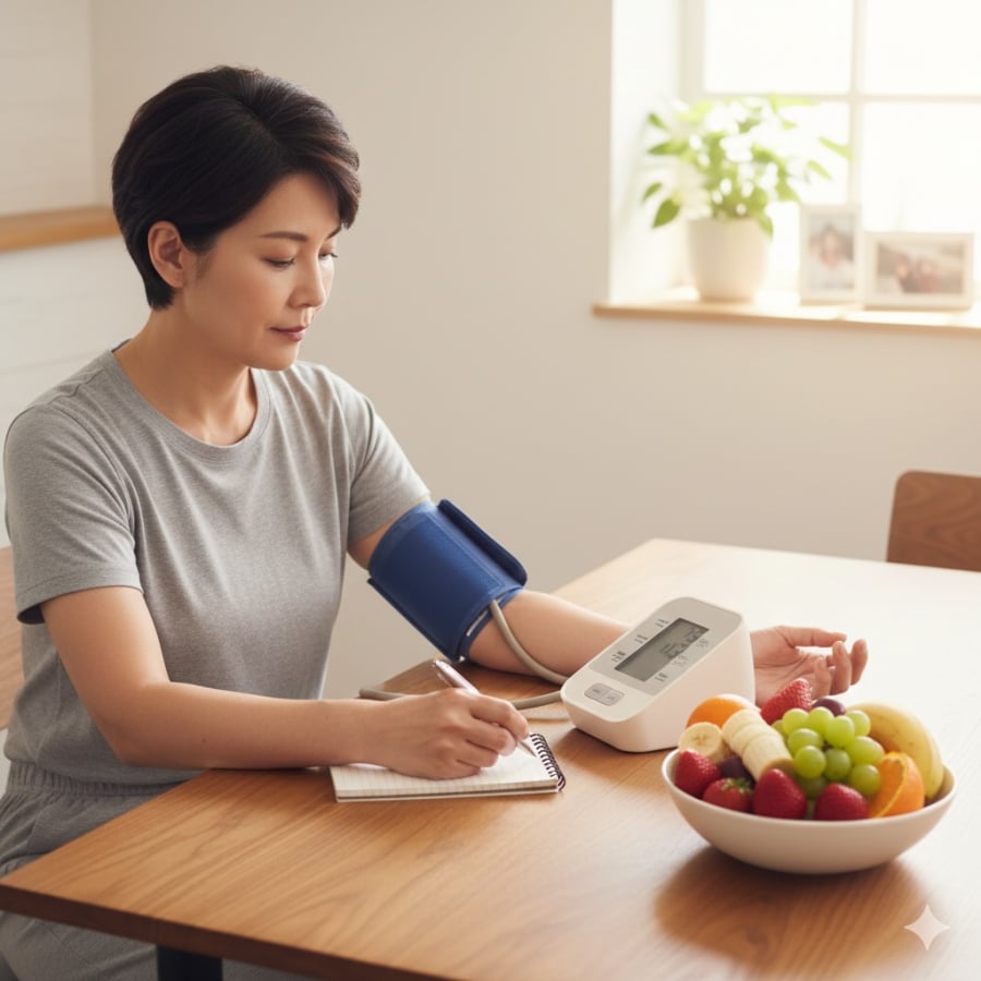 Đo huyết áp định kỳ kết hợp điều chỉnh chế độ ăn giúp kiểm soát chỉ số an toàn hơn.