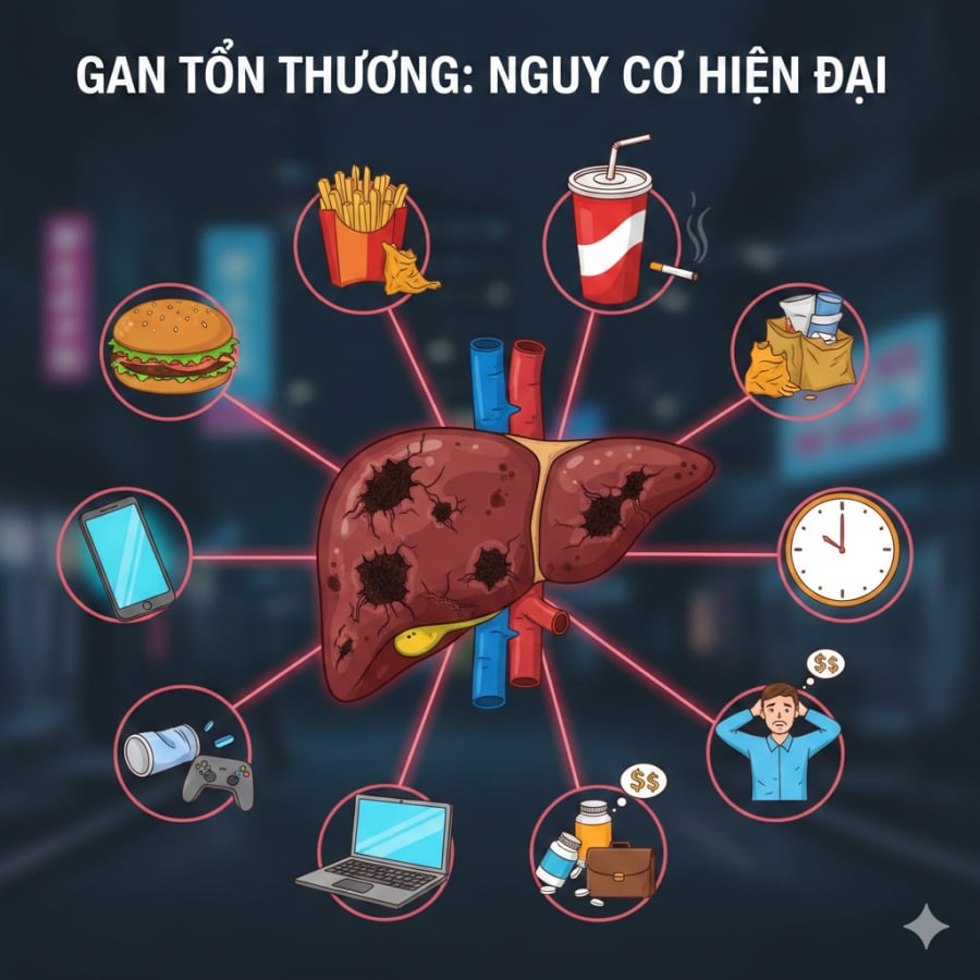 Ung thư gan đang có xu hướng trẻ hóa, nhiều trường hợp không liên quan đến rượu bia mà bắt nguồn từ thói quen sinh hoạt kéo dài.