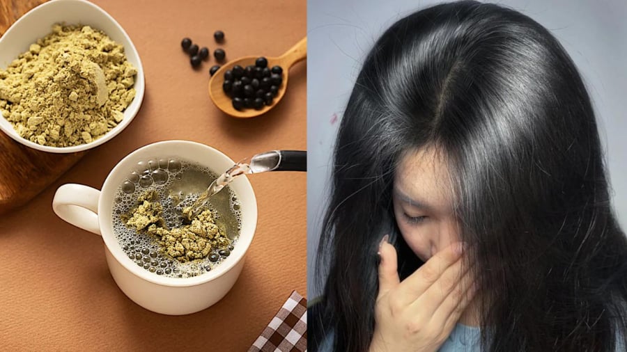 Bạn có thể rang chín hạt đậu đen rồi nghiền thành bột. Khi dùng, chỉ cần pha bột với nước ấm là có thể uống được ngay.