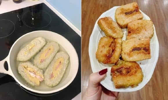 Khi nước cạn, tiếp tục đảo và ép bánh thành miếng tròn hoặc vuông tùy thích. 