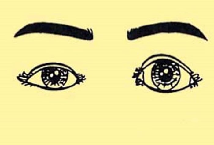 Phụ nữ mắt không đều có tính cách bướng bỉnh và cố chấp.