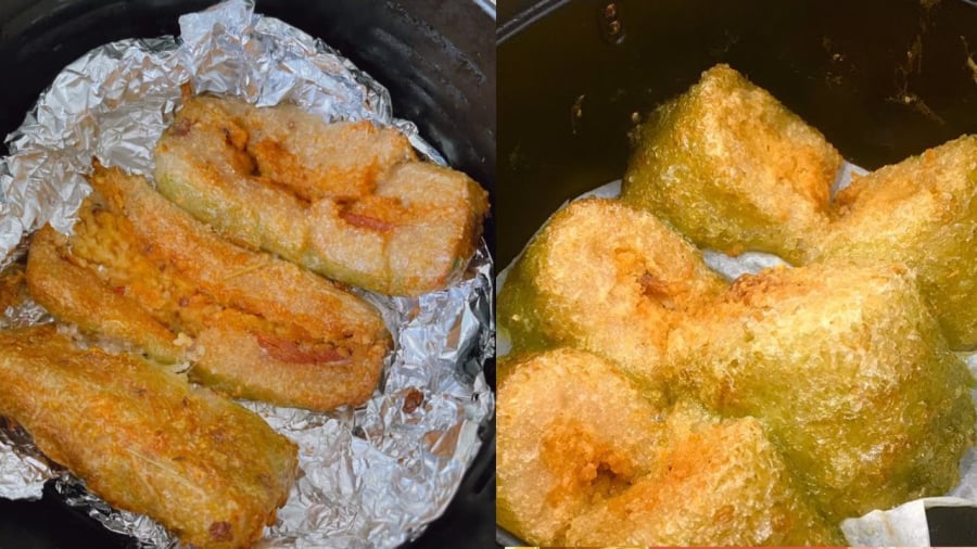 Bạn có thể rán bánh chưng bằng nồi chiên không dầu.