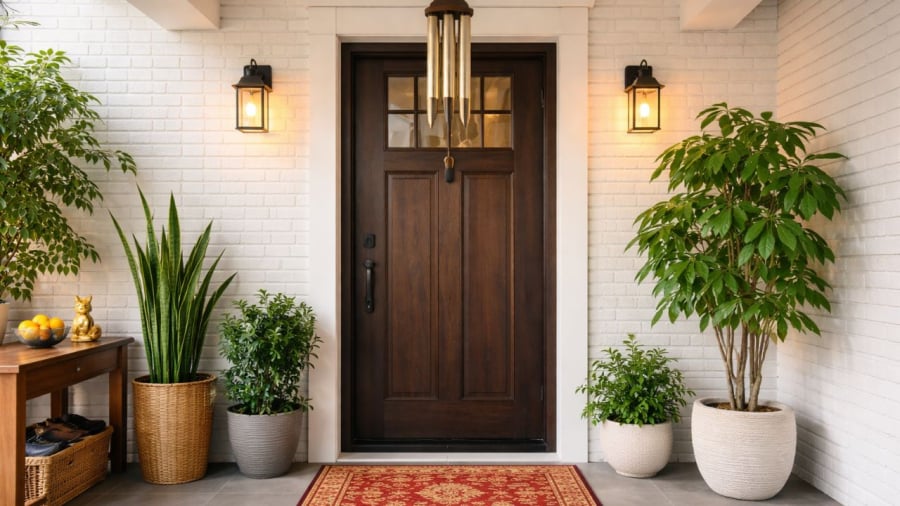 Cửa chính cần sáng sủa gọn gàng