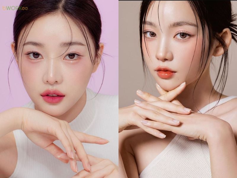 Gương mặt dài có tỷ lệ chiều dọc nổi bật hơn chiều ngang, thường kèm trán cao và cằm dài, nên cần tạo cảm giác đầy đặn và cân đối. 