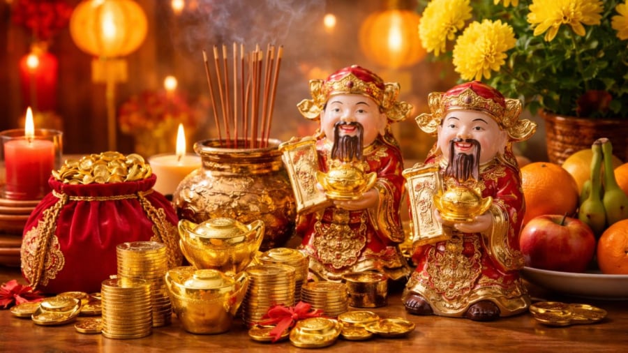 Cúng vía Thần Tài là một nghi lễ phổ biến trong dịp đầu năm