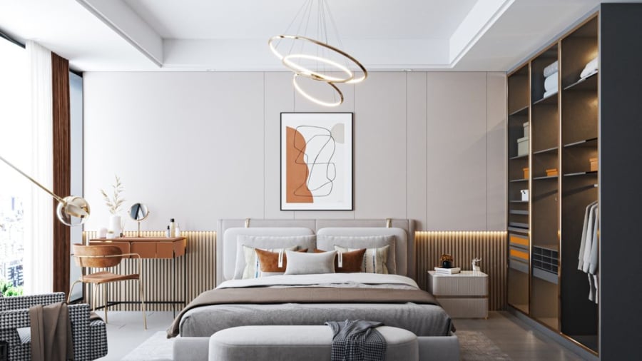 Gia chủ không nên treo các bức tranh cỡ lớn ở khu vực đầu giường.