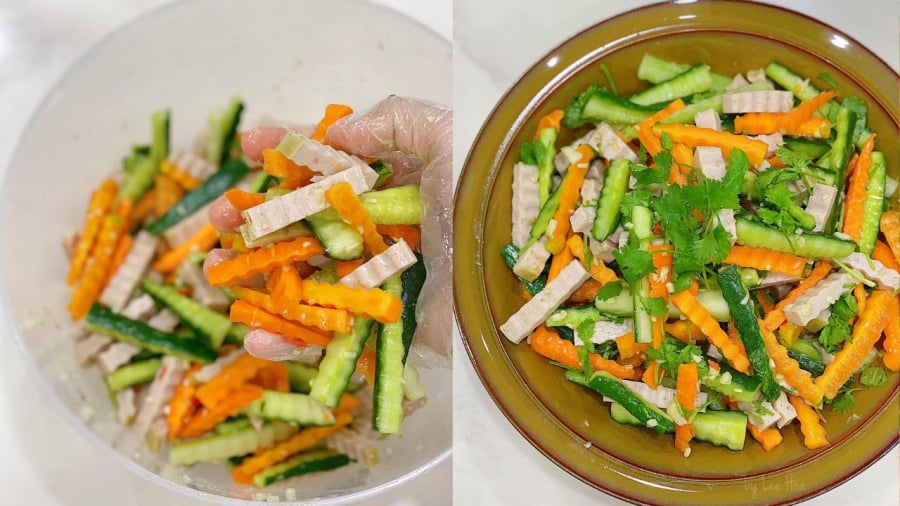 Giò chả có thể chế biến thành món nộm thanh mát.