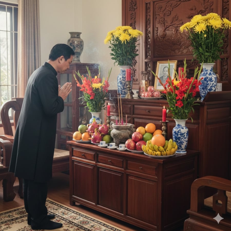 Thắp hương cuối tháng với sự thành tâm, giữ không khí gia đình an yên.