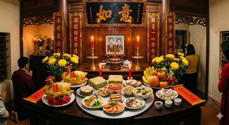 Mâm cỗ Rằm tháng Giêng – khởi đầu năm mới trong sự trang nghiêm.