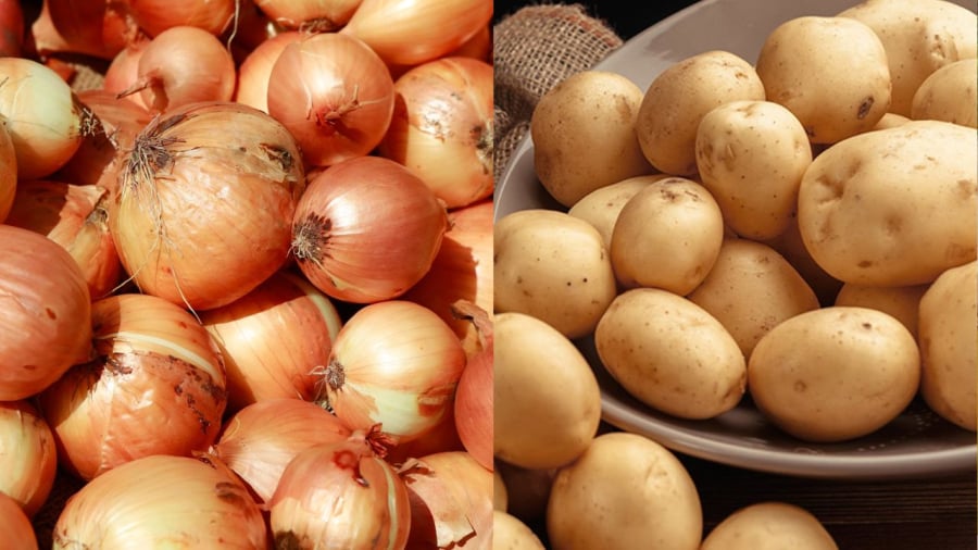 Hành tây và khoai tây không nên để cùng nhau.