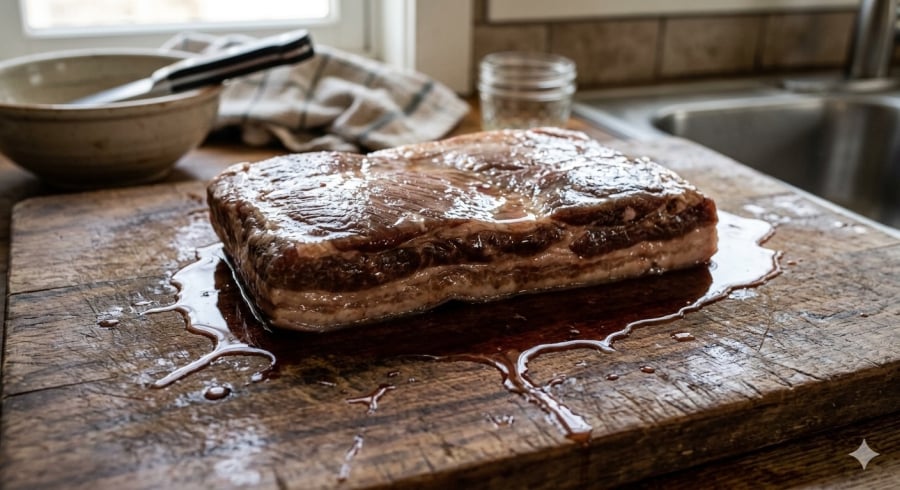 Màu sắc bất thường, mùi lạ và bề mặt nhớt là những dấu hiệu cảnh báo thịt lợn đã hỏng, không nên tiếp tục sử dụng.