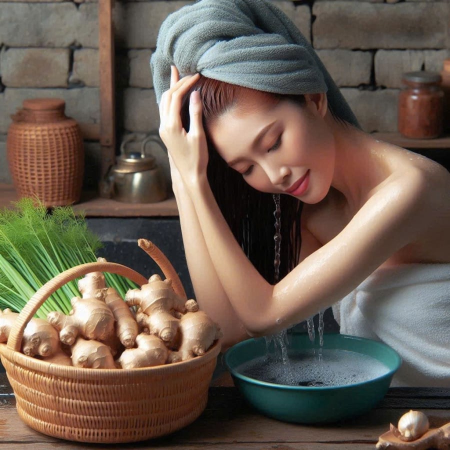 Mẹo gội đầu bằng gừng trị rụng tóc, kích thích tóc con mọc nhanh chóng  