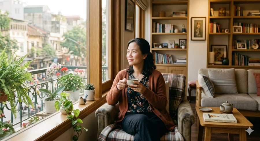 Phụ nữ tuổi 40 học cách buông bỏ những điều không cần thiết để tìm lại sự bình yên trong cuộc sống.