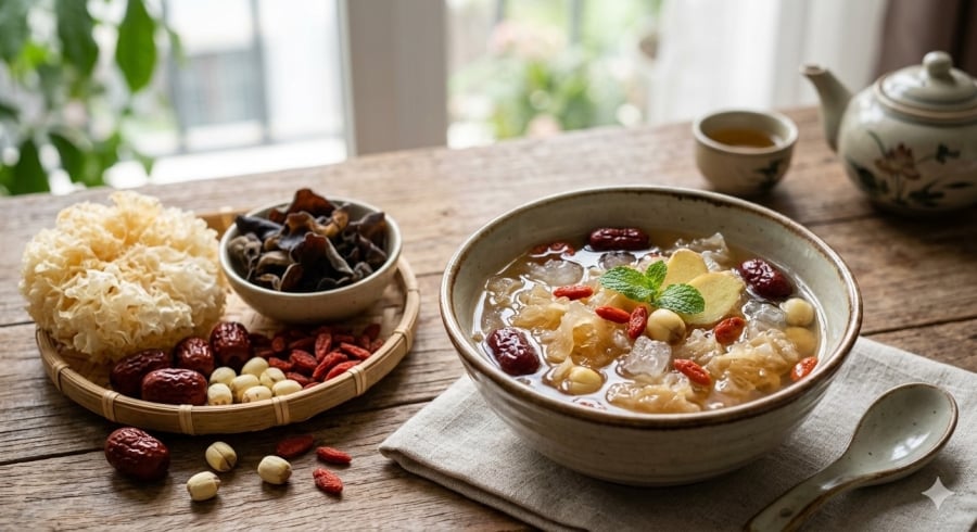 Nấm tuyết, hải sâm hay mộc nhĩ là những thực phẩm thường được nhắc đến trong các chế độ ăn hỗ trợ bổ sung collagen tự nhiên.