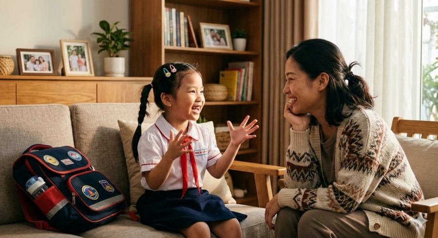 Trẻ thích kể chuyện với cha mẹ thường cảm thấy an toàn và được tôn trọng trong gia đình.