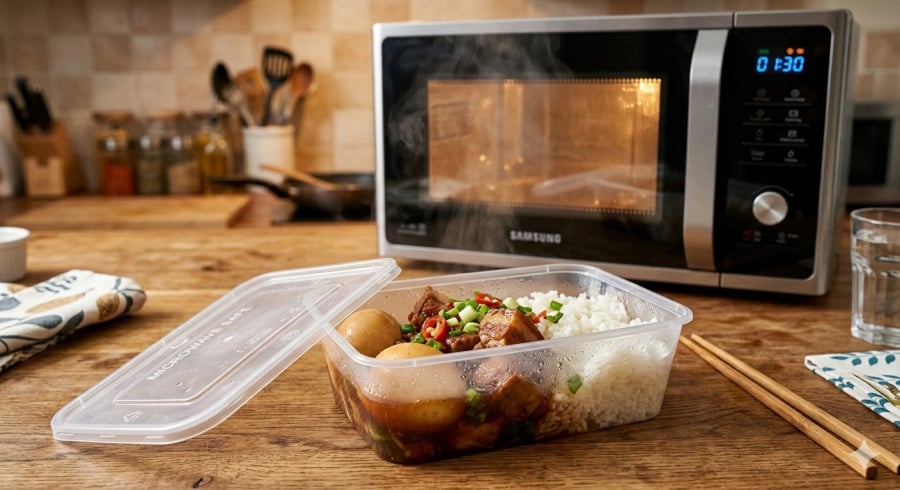 Khi tiếp xúc với nhiệt độ cao trong lò vi sóng, một số loại hộp nhựa có thể phát tán hàng triệu hạt vi nhựa siêu nhỏ.