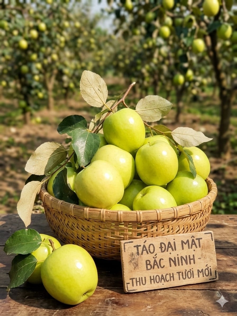 Táo đại mật Bắc Ninh nổi bật với quả to, giòn và vị ngọt đặc trưng nên được nhiều người ưa chuộng.