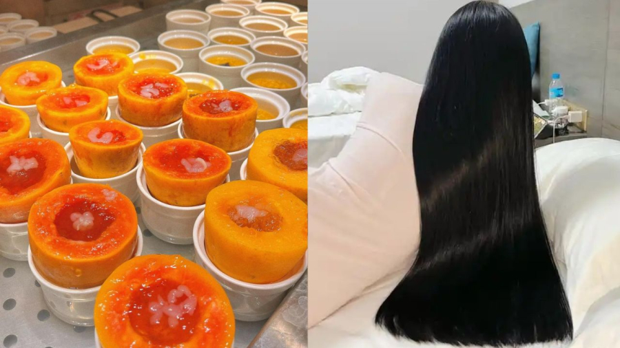 Đu đủ là loại trái cây giàu biotin có tác dụng nuôi dưỡng mái tóc, giúp giảm rụng tóc, kích thích tóc con phát triển.