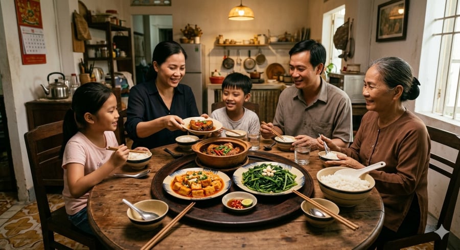 Những món ăn quen thuộc trong bữa cơm Việt được dân gian xem là biểu tượng của sự đủ đầy và “giữ lộc” trong gia đình.