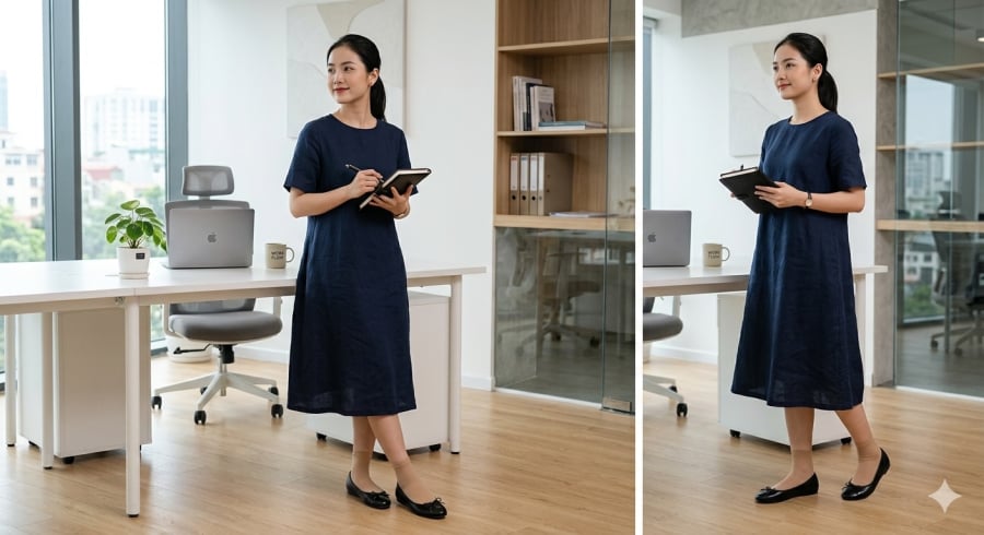 Giày búp bê êm chân, dễ phối – lựa chọn lý tưởng cho ngày làm việc bận rộn.