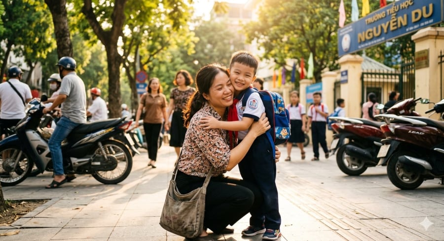 Một cái ôm đúng lúc giúp trẻ cảm thấy an toàn và được yêu thương vô điều kiện.