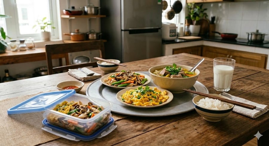 Thực phẩm sau khi nấu chín nếu bảo quản không đúng cách và hâm lại nhiều lần có thể làm giảm chất lượng bữa ăn.