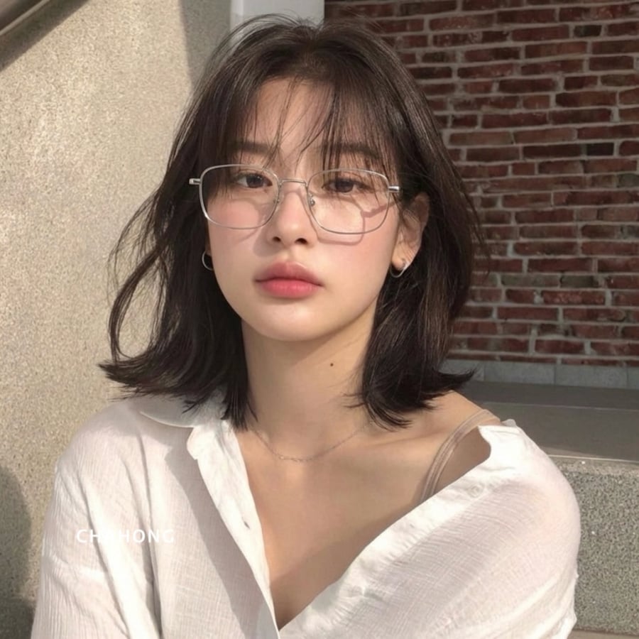 Mang nét dịu dàng và nữ tính, tóc ngang vai kết hợp mái thưa luôn là kiểu tóc được nhiều người ưa chuộng. 