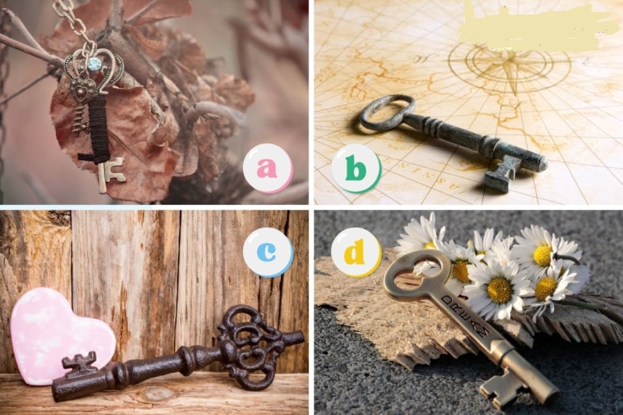 Hãy chọn 1 trong 4 hình ảnh chiếc chìa khóa nà