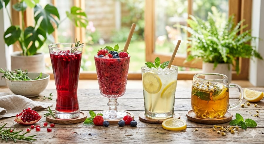 Đồ uống từ nguyên liệu tự nhiên giúp đa dạng lựa chọn và hỗ trợ xây dựng thói quen lành mạnh.